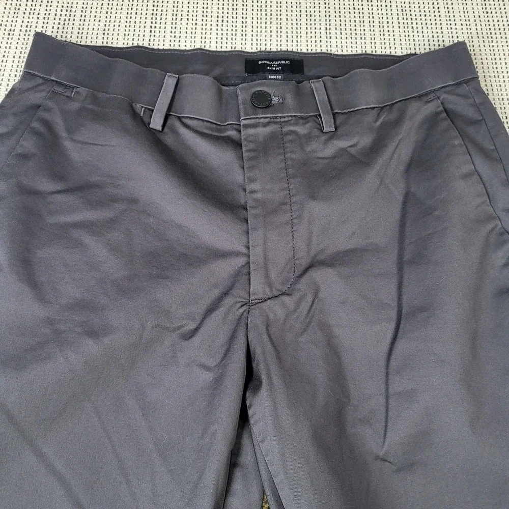 Banana Republic Pants Mens 30x32 Gray Chino Slim‎ Fit Straight Leg Casual Office